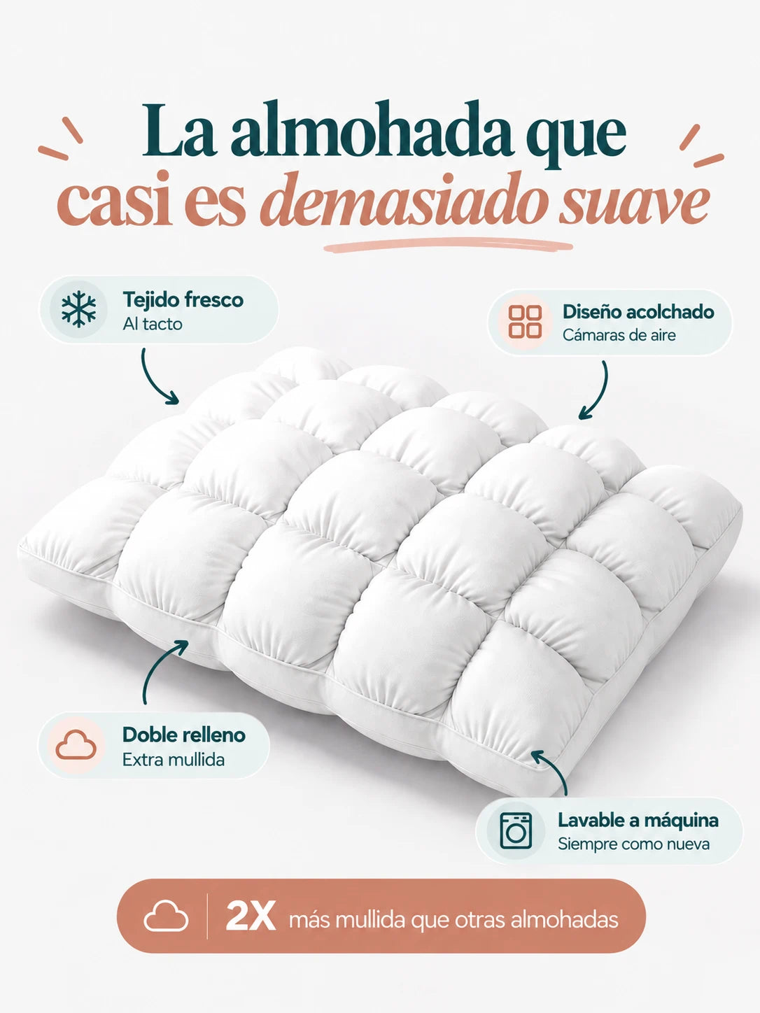 Almohada Nube® | Suave como dormir sobre una nube